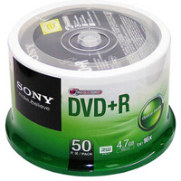索尼（SONY）DVD+R 光盘/刻录盘 16速4.7G 桶装50片 空白光盘