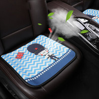 紫风铃 夏季汽车坐垫3D可爱卡通汽车座垫前排单片冰丝座套四季通用单张 防滑免绑办公座椅垫KA 2片装- 守卫兵