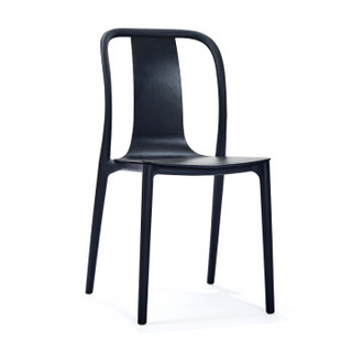 百思宜椅子 美式现代简约休闲餐椅 家用塑料靠背椅 商用创意餐桌椅凳子 黑色