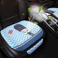 紫风铃 夏季汽车坐垫3D可爱卡通汽车座垫前排单片冰丝座套防滑免绑办公座椅垫KA 2片装- 升级版-守卫兵