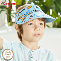 卡蒙（Kenmont）km-4631 3-6岁宝宝卡通遮阳帽户外儿童防晒帽春夏折叠空顶帽 浅蓝色 可调节52cm