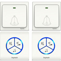 领普科技(linptech)无线门铃不用电池自发电远距离呼叫器G1白色门铃二拖二(2个发射器+2个接收响铃端)