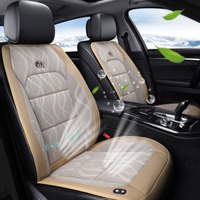 紫风铃夏季通风汽车坐垫单片 通风/按摩/测温 透气网布制冷汽车座垫 吹风空调凉垫主驾NXL03 12V单座-温馨米