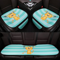 紫风铃 汽车坐垫三件套夏季可爱卡通汽车座垫小方垫前排单片四季通用 防滑办公座椅垫KA 3件套-升级版-可爱虎