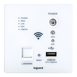 罗格朗 LEGRAND 开关插座面板 86型家用入墙式无线wifi插座面板 增强型带USB *2件