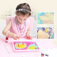猫贝乐 水拓画套装 DIY手工颜料创意涂鸦水拓画 3-6岁画画材料 儿童玩具 12色套装