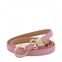 金狐狸(FOXER)女士时尚潮流皮带简约腰带百搭装饰板扣裤带 JD5002860ZY13F08P粉红色