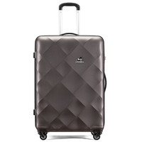 KAMILIANT 万向轮拉杆箱箱子密码箱立体钻石图案行李箱女旅行箱男24英寸托运箱 DU1*13002 褐色