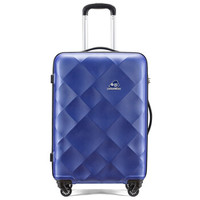 KAMILIANT 万向轮拉杆箱箱子密码箱立体钻石图案行李箱女旅行箱男24英寸托运箱 DU1*81002 蓝色