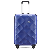 KAMILIANT 万向轮拉杆箱箱子密码箱立体钻石图案行李箱女旅行箱男20英寸登机箱 DU1*81001 蓝色