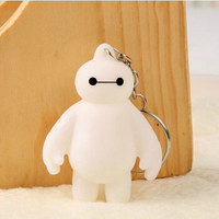 车达品汽车钥匙挂件卡通大白DIY男女情侣扣钥匙链圈呆萌大白钥匙扣汽车挂件