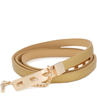 金狐狸(FOXER)女士腰带休闲百搭腰封时尚潮流腰带女腰链508014F08O金色
