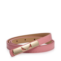 金狐狸(FOXER)女士皮带时尚潮流简约腰带百搭装饰板扣裤带 JD5002860ZY01F08P粉红色
