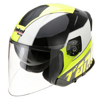 坦克（Tanked Racing）摩托车头盔电动电瓶车头盔双镜片 T597四季通用 L码 荧光黄 迪斯