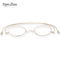 Paperglass纸镜老花镜男女超薄高清树脂老光眼镜高端日本原装进口 圆框O金色250度