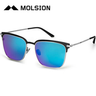 陌森（Molsion）偏光太阳眼镜 方形墨镜男MS7003 D10镜框黑色|镜片冰蓝色