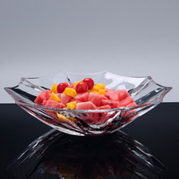 Delisoga 玻璃水果盘 创意风帆深盘 大号大容量 欧式果斗糖果干果篮 坚果零食沙拉盘 客厅家用摆件礼品装饰