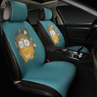 布雷什(BOLISH)五座四季通用汽车坐垫夏季冰丝凉垫车座套3D网布免绑透气卡通座椅垫图案下单备注厂家直发