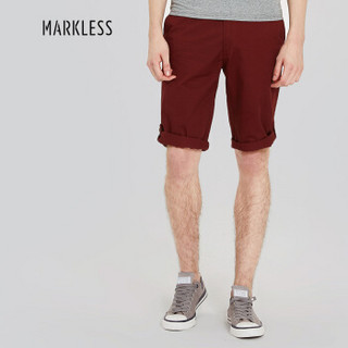 Markless 休闲裤男青年修身五分裤薄款休闲短裤DKA5917M2枣红色180/XL（2.64尺）