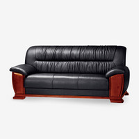 好事达易美定制双人办公沙发 实木框架西皮高密度定型海绵会客沙发 GD024