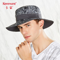 卡蒙（Kenmont）km-3511 防泼水速干帽子迷彩渔夫帽遮阳帽防紫外线男士夏季户外太阳帽 深灰色 可调节 58.5cm