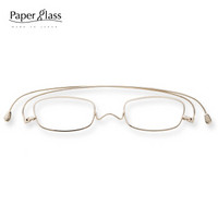 Paperglass纸镜老花镜男女超薄高清树脂老光眼镜高端日本原装进口 方框S金色200度