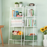 心家宜 加宽四层书架60*35*147cm 简易书柜客厅卧室家用落地置物架 阳台花架储物架 家用货架 象牙白98479W