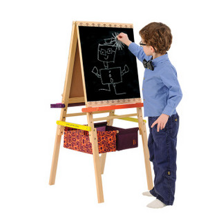 B.Toys 比乐 木制画板玩具 涂鸦板 写字板 绘画板 支架学习小黑板 家用 3岁+ BX1319Z