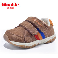 基诺浦 ginoble TXG872 全反绒皮系列秋冬款儿童机能鞋 1-5岁男女宝宝学步鞋 棕色 6