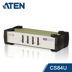 ATEN 宏正4口PS2/USB 多电脑KVM切换器 4进1出VGA切换器 CS84U