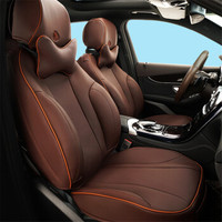 五福金牛 汽车坐垫 夏季坐垫适 全包围肤感皮革夏季透气耐磨汽车座垫 荣耀系列咖啡色