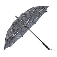 MAYDU 美度 旅行家用1.2米大号防风雨伞创意报纸长柄晴雨伞 M1127黑色