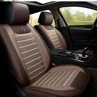 布雷什(BOLISH)五座四季通用汽车坐垫夏季透气凉垫仿亚麻全包围汽车座套座椅垫车内饰品风行皮麻标准款魅力咖