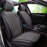 布雷什(BOLISH)五座四季通用汽车坐垫夏季凉垫仿亚麻养生全包围汽车座套车垫车内饰品商务01标准款黑灰色