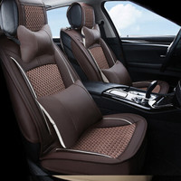 布雷什(BOLISH)五座四季通用汽车坐垫全包围夏季冰丝凉垫别克英朗捷达奇骏车座套车内饰品秸秆机豪华款魅力咖
