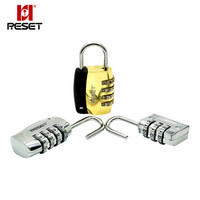 锐赛特电镀系列3把套装（RESET）RST-124 密码挂锁旅行拉杆箱锁门锁挂锁健身房锁背包锁抽屉锁