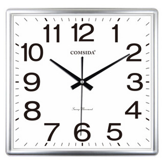 康时达（COMSIDA）挂钟客厅静音钟表家居创意时钟时尚简约石英钟挂表3112银色