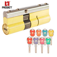 锐赛特（RESET）RST-137金七彩全铜36叶片双面超C级锁芯防盗门锁芯超b级防暴力防锡纸防卡片锁芯65MM 32.5+32.5