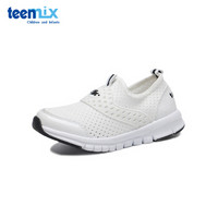 天美意（TEENMIX）童鞋新款儿童男童女童套脚舒适透气轻便运动鞋休闲鞋DX0305 白色 27