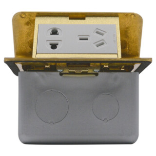 霍尼韦尔honeywell开关插座10a铜五孔阻尼地插二三极地面地板电源插座