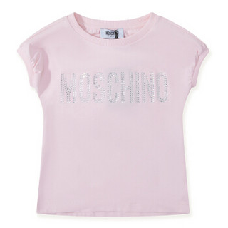 MOSCHINO 莫斯奇诺 奢侈品童装 春夏款 女童粉色混纺T恤 HAM024 LBA00 50413 6A