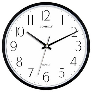康时达（COMSIDA）挂钟客厅创意钟表现代简约静音时钟时尚个性卧室石英钟圆形挂表5855黑色