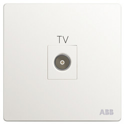 ABB开关插座面板 一位带一分支电视插座 86型有线TV插座 轩致系列 白色 AF304