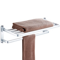 贝乐卫浴（Ballee）G5508 免打孔太空铝浴室毛巾架 卫生间置物架折叠浴巾架