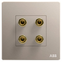 ABB 开关插座面板 86型四位音响音频插座 4端子音箱插座 轩致系列 金色 AF342-PG