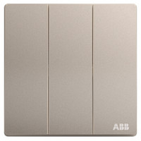 ABB 开关插座面板 三位双控三开双控开关 轩致系列 金色 AF121-PG