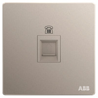 ABB 开关插座面板 一位电话插座 86型单联座机电话线插座 轩致系列 金色 AF321-PG