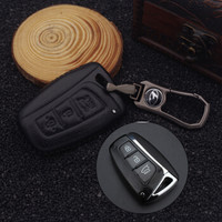 车达品现代新胜达真皮钥匙包现代新胜达格锐圣达菲ix45雅科仕汽车钥匙包套扣智能三键黑