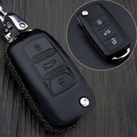 车达品大众钥匙包真皮钥匙套朗逸速途瑞腾朗行宝来捷达桑塔纳polo途观l途昂凌渡迈腾帕萨特汽车钥匙扣黑