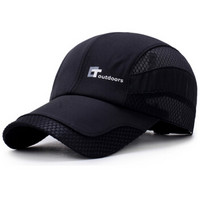 GLO-STORY 棒球帽 夏季男女同款速干帽遮阳透气网眼鸭舌帽MMZ824259 黑色